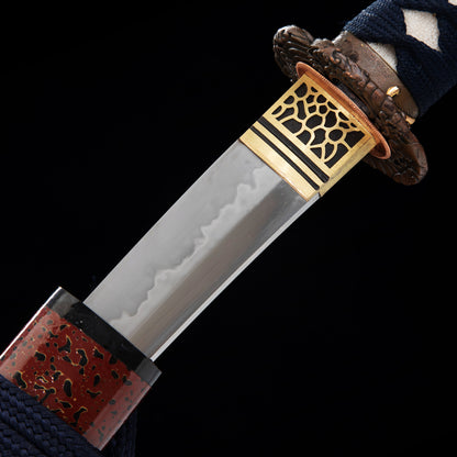 Hand Forged Japanese Tanto Naruto Short Sword T10 Turns the soil to burn blade--DD-0018