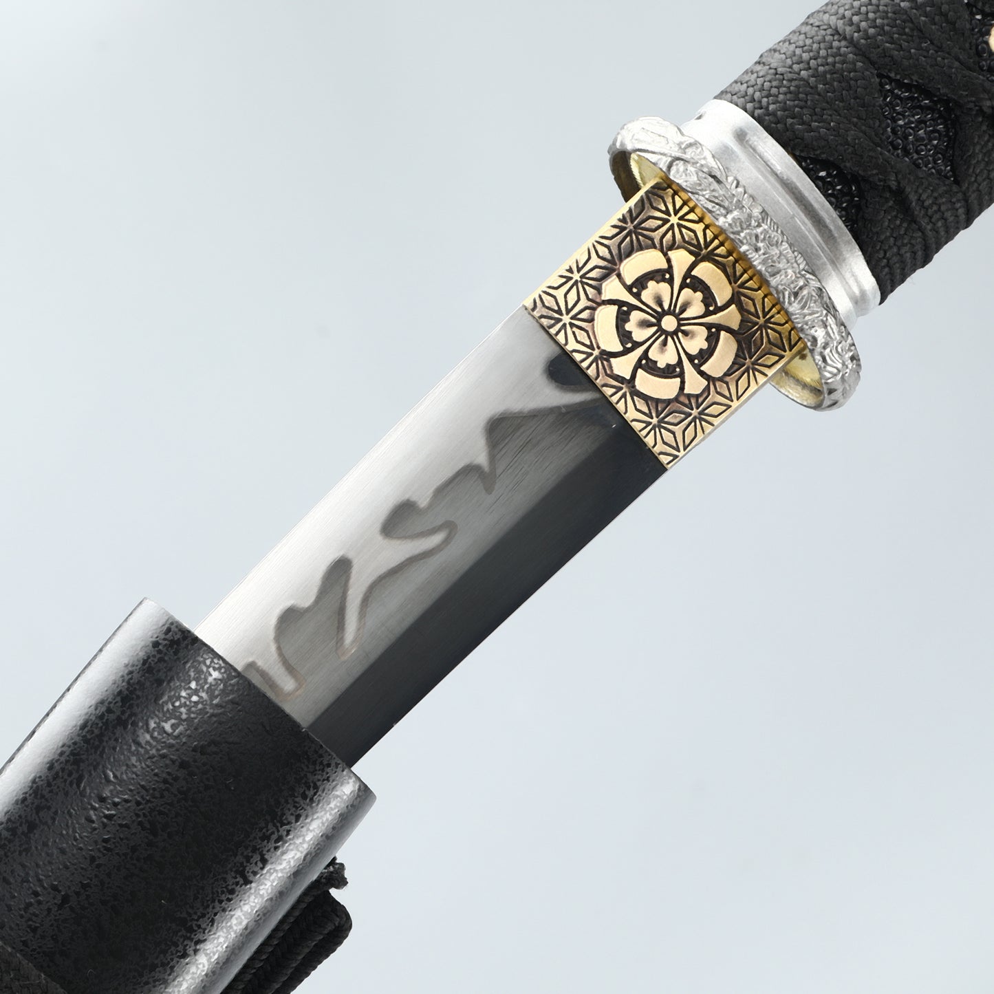 Japanese 20Inch   1095钢 Katana Samurai Sword Sharp Full Tang Blade baked black grinding pattern ﻿