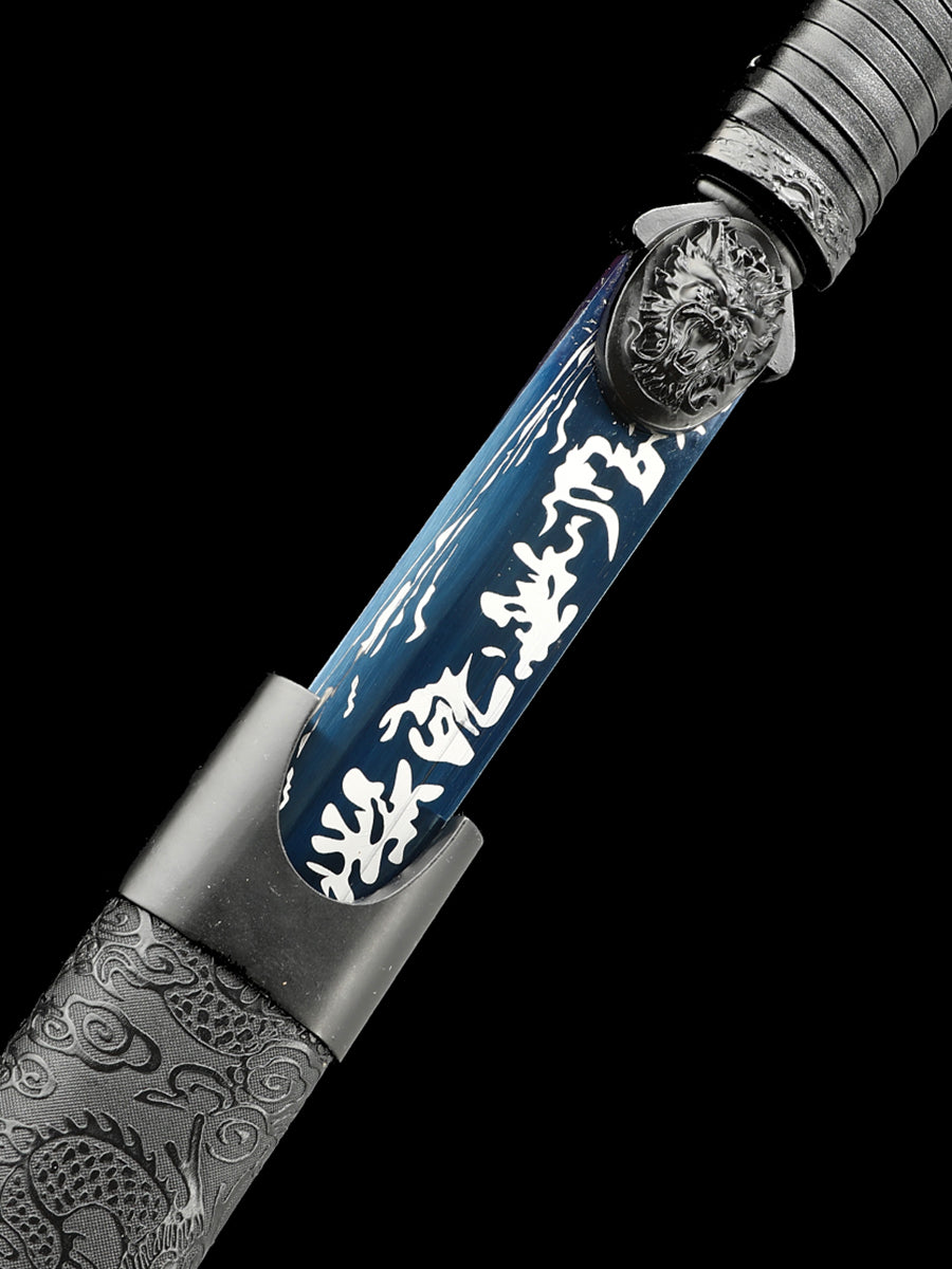 （48） Handmade 1095 steel blade with long knife, baked blue