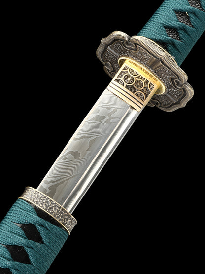 Handmade Japanese sword, Damascus steel samurai sword, Tai sword decoration collection