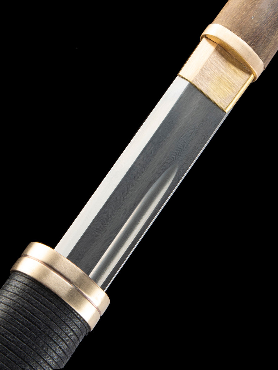 （A34）Chinese Tangdao handmade Damascus steel sheathed rosewood