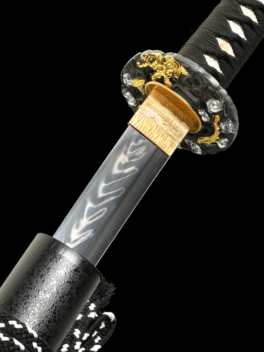 Hand forged samurai sword, dragon sword, Tan T10 steel production