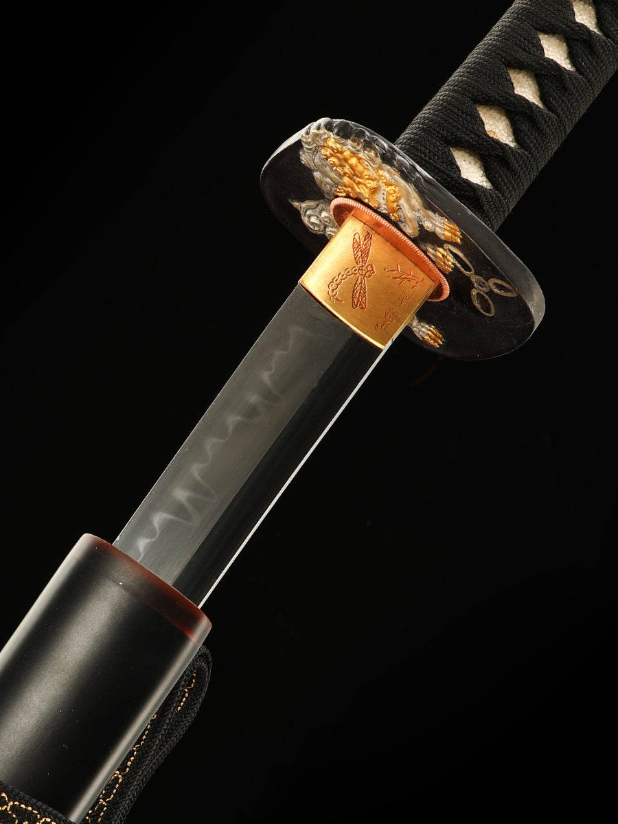 Japanese samurai sword T10 steel burning blade, hot tempered, fully hand forged, practical and sharp Japanese samurai real sword
