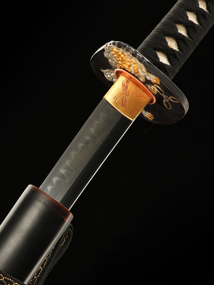 Japanese samurai sword T10 steel burning blade, hot tempered, fully hand forged, practical and sharp Japanese samurai real sword