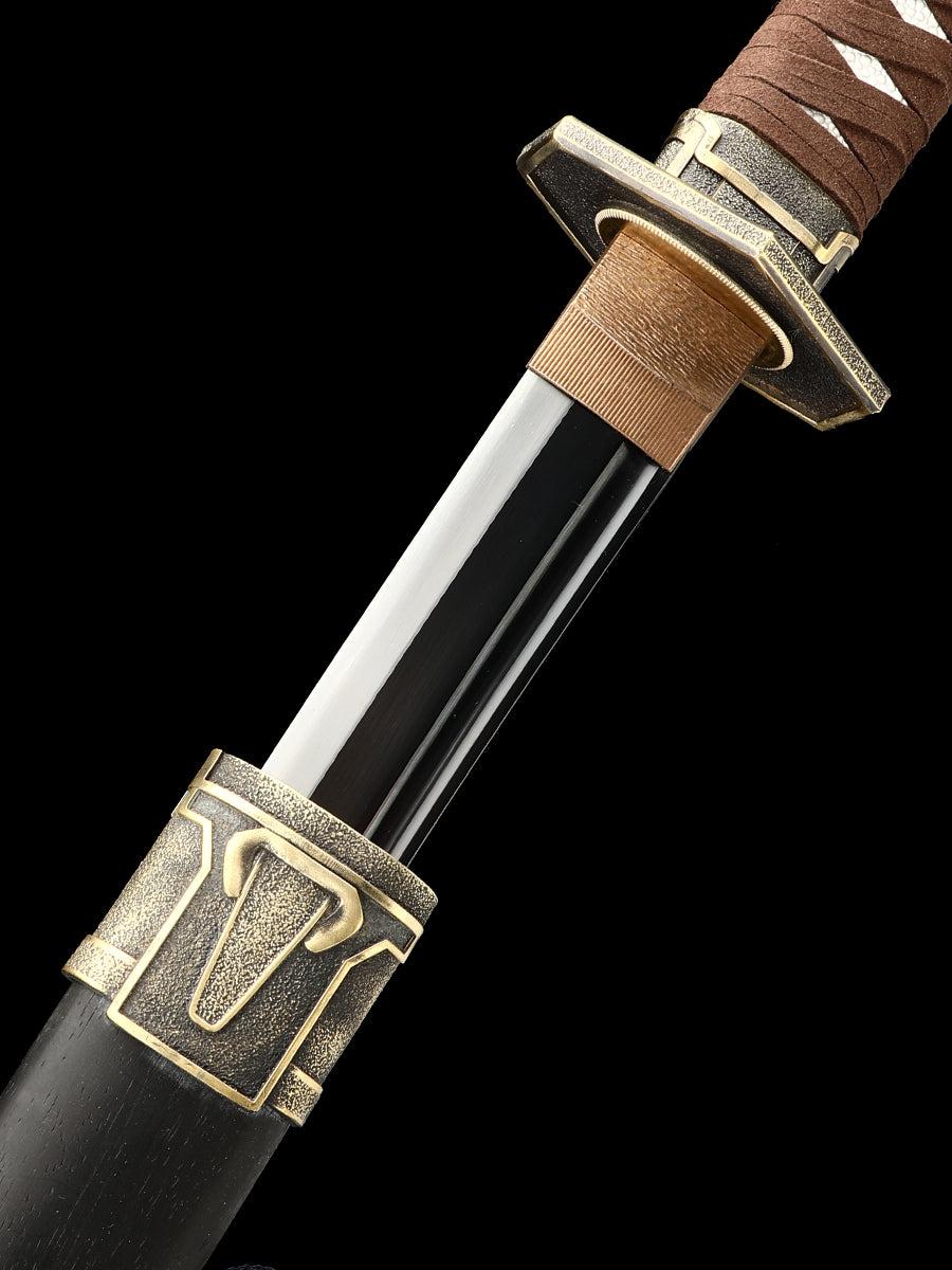 Handmade samurai sword with all copper fittings made of 1095 steel