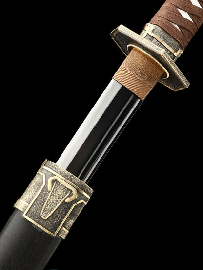 Handmade samurai sword with all copper fittings made of 1095 steel