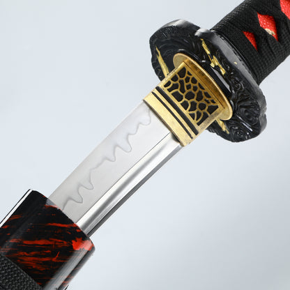 real Japanese Sword Handmade Short Katana forged fromT10 carbon steel Clay Tempered Full Tang Samurai Sword Razor Sharp