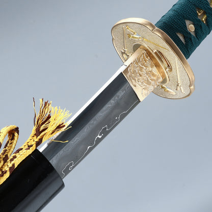 Real Japanese  Advanced Samurai Handmade Katana Dama Steel Handmade Forging All Tang Dynasty