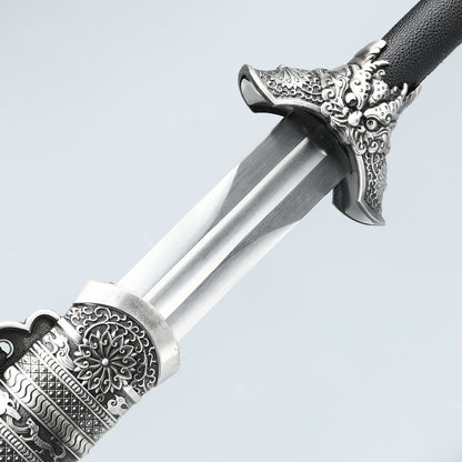 Handmade 1095 steel black scabbard for Chinese Han Dynasty swords