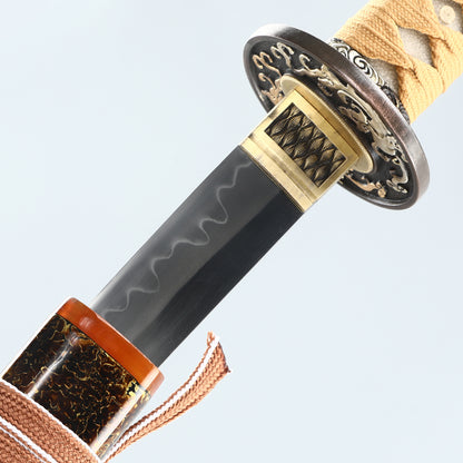 Handemade Real Japanese 20Inch  T10 Clay Tempered Tsuchioki Steel Katana Samurai Sharp Full Tang