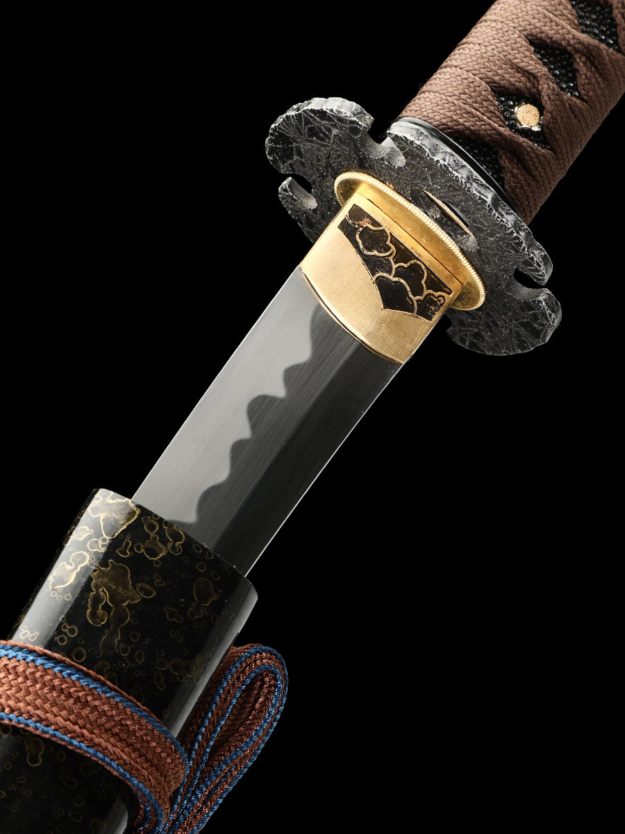 Japanese 20Inch   1095钢 Katana Samurai Sword Sharp Full Tang Blade baked black grinding pattern ﻿