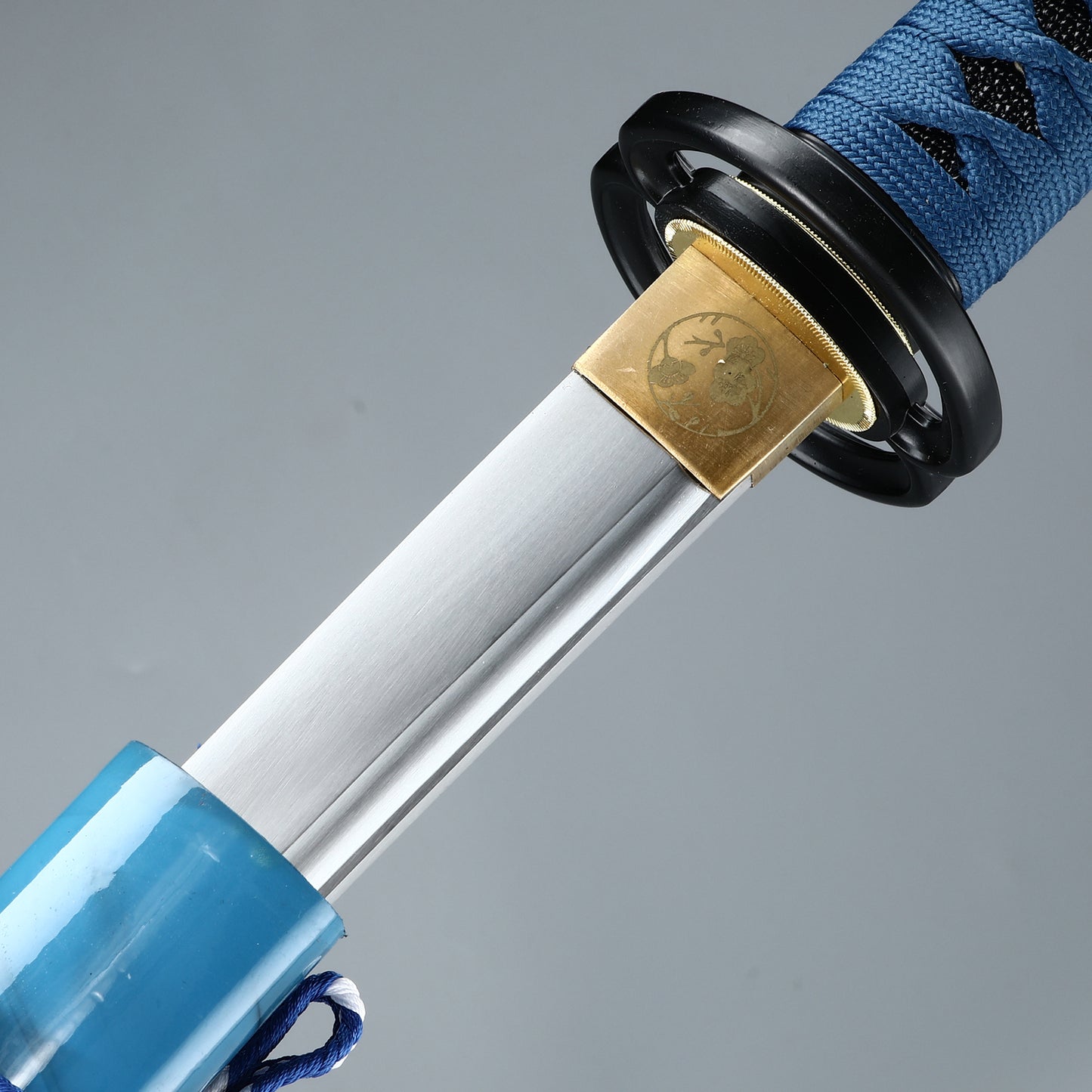 Handmade Japanese Katana Sword Musashi Blue scabbard