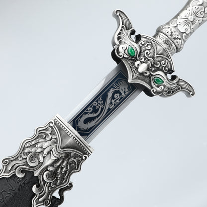Chinese Double edged Sword Handmade 1095 Steel Red Sheath in Han Dynasty