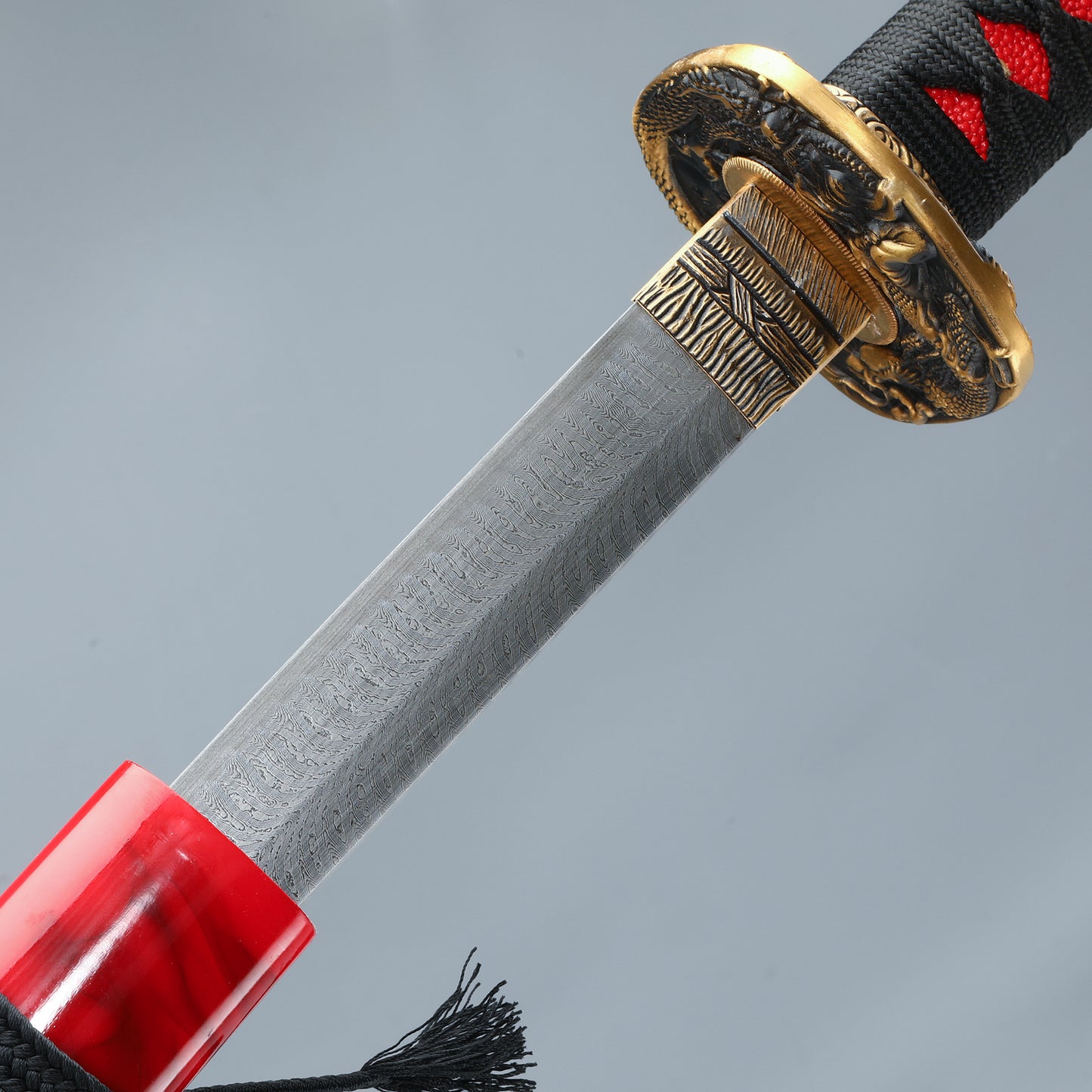 Handmade Japanese Samurai Sword 1095 Carbon Steel With Red Blade And Scabbard