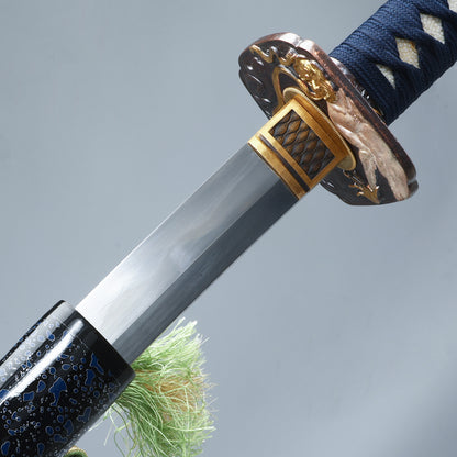 Katana Sword Clay Tempered T10 Steel Real Hamon Full Tang Handmade Samurai Sword Razor Sharp