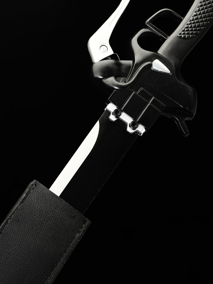 (A43)Pistol Handle Role Playing Knife Black Blade