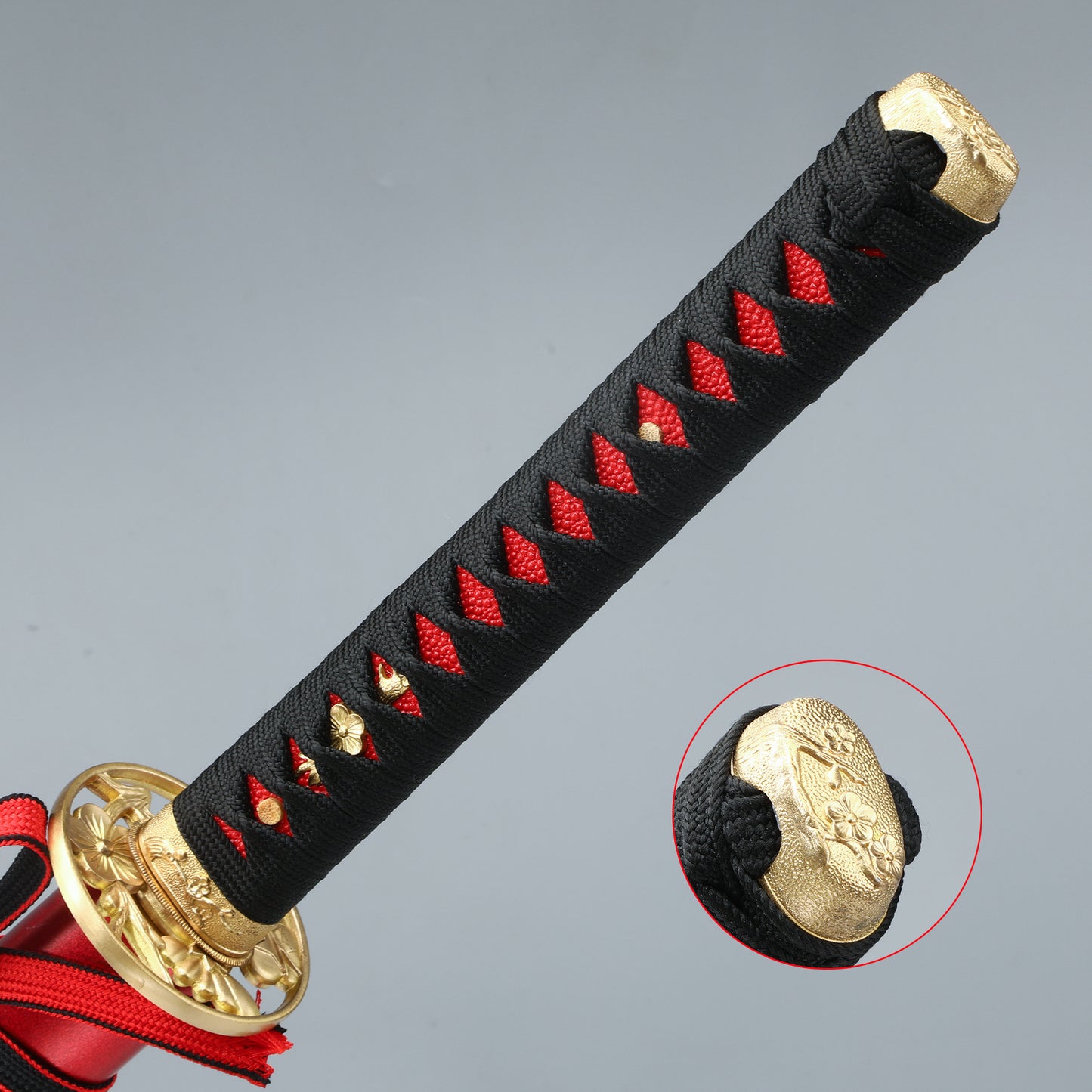 41 inch handmade authentic Japanese samurai katana all Tang red T10 steel burning blade men's fine gift collection