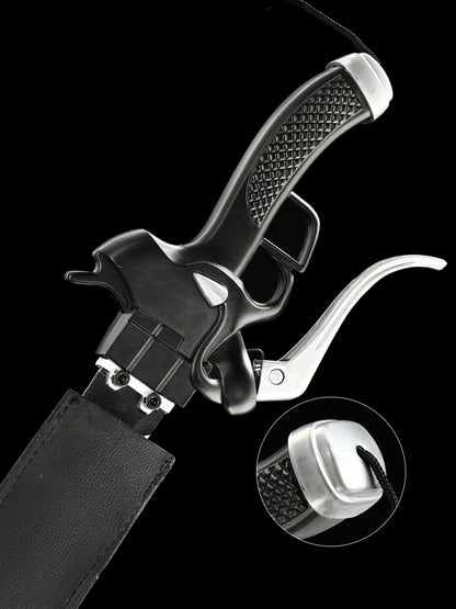 (A43)Pistol Handle Role Playing Knife Black Blade