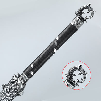 Chinese Sword Tang Dynasty Blade Carbon Steel Edge Lika Dragon Pattern Sheath(TD004)
