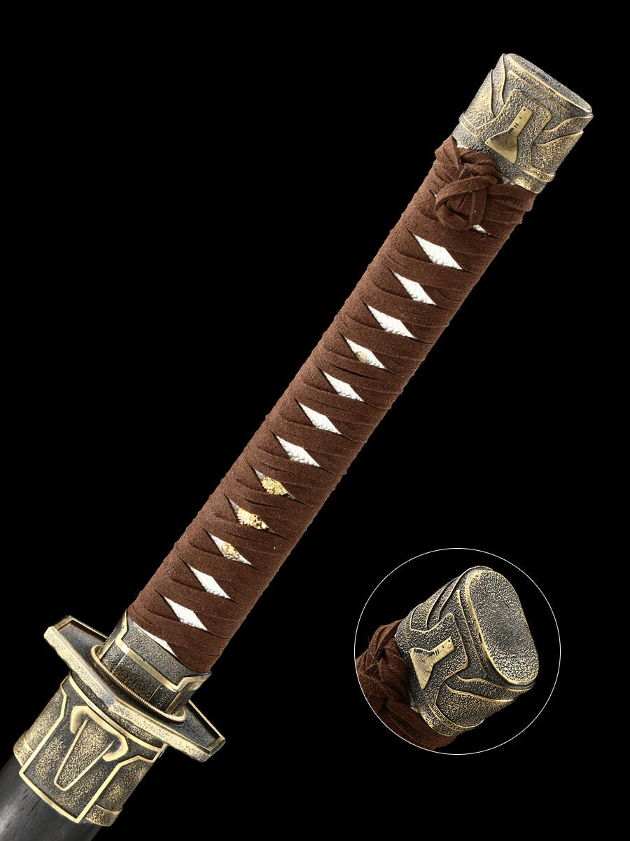 Handmade samurai sword with all copper fittings made of 1095 steel