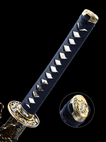 Dragon Sword Tan Sheath Hand Carved Dragon Exquisite katana