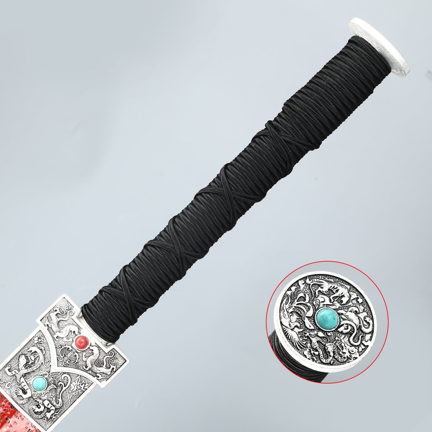 Hand crafted Han Dynasty collection gift sword made of 1095 steel with a red sheath