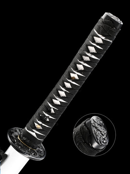 Handmade authentic Japanese samurai sword manganese steel white sheath(60)