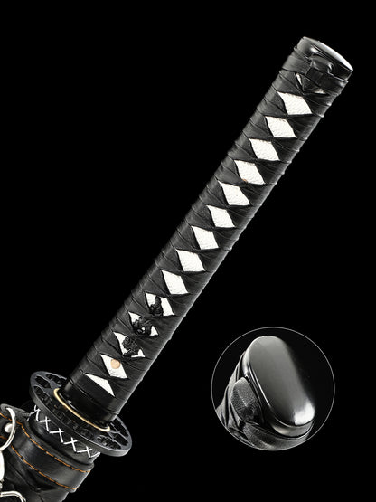 （z4）Handmade samurai sword strap in black