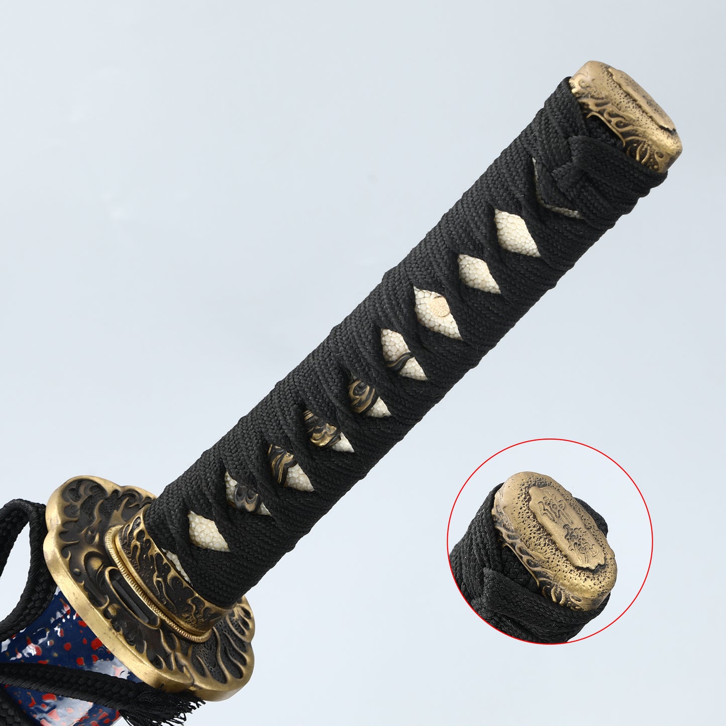 Advanced Samurai Handmade Katana Black T10 Steel Three Handcrafted Purple Sheath Full Tang