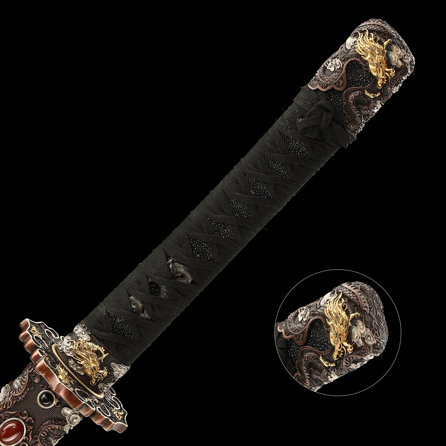 Handmade Japanese knife clip steel T10 ebony--S2087