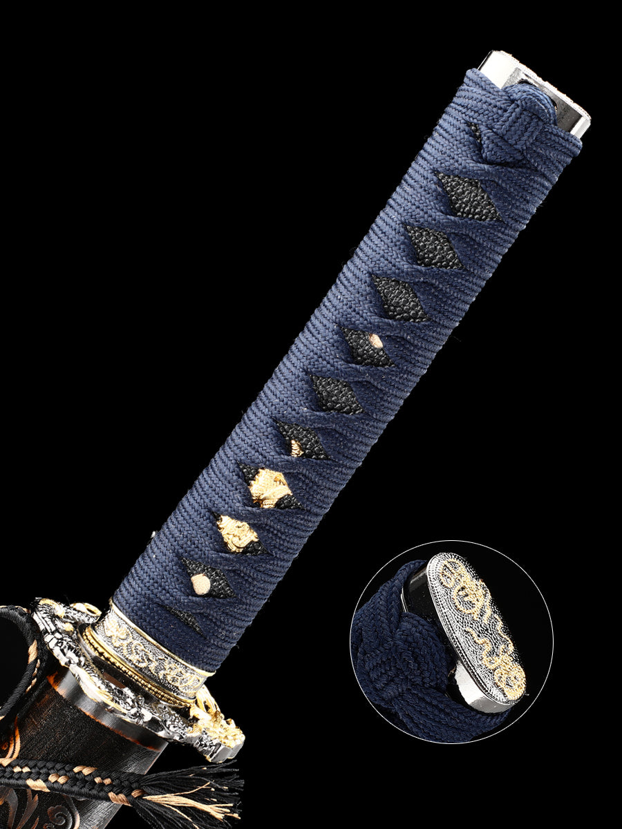 Handmade Japanese Tachi Odachi Sword High Manganese Steel With Blue Blade