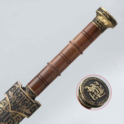 Chinese Han Dynasty Sword Damascus Steel Blade Eight sided Han Sword High end Collection