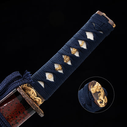 Hand Forged Japanese Tanto Naruto Short Sword T10 Turns the soil to burn blade--DD-0018