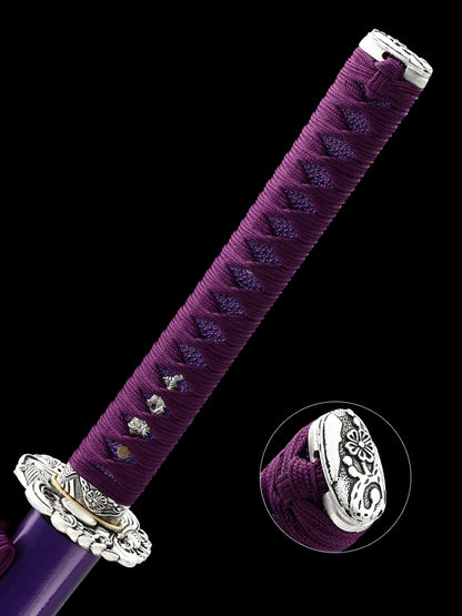 Purple samurai sword T10 steel