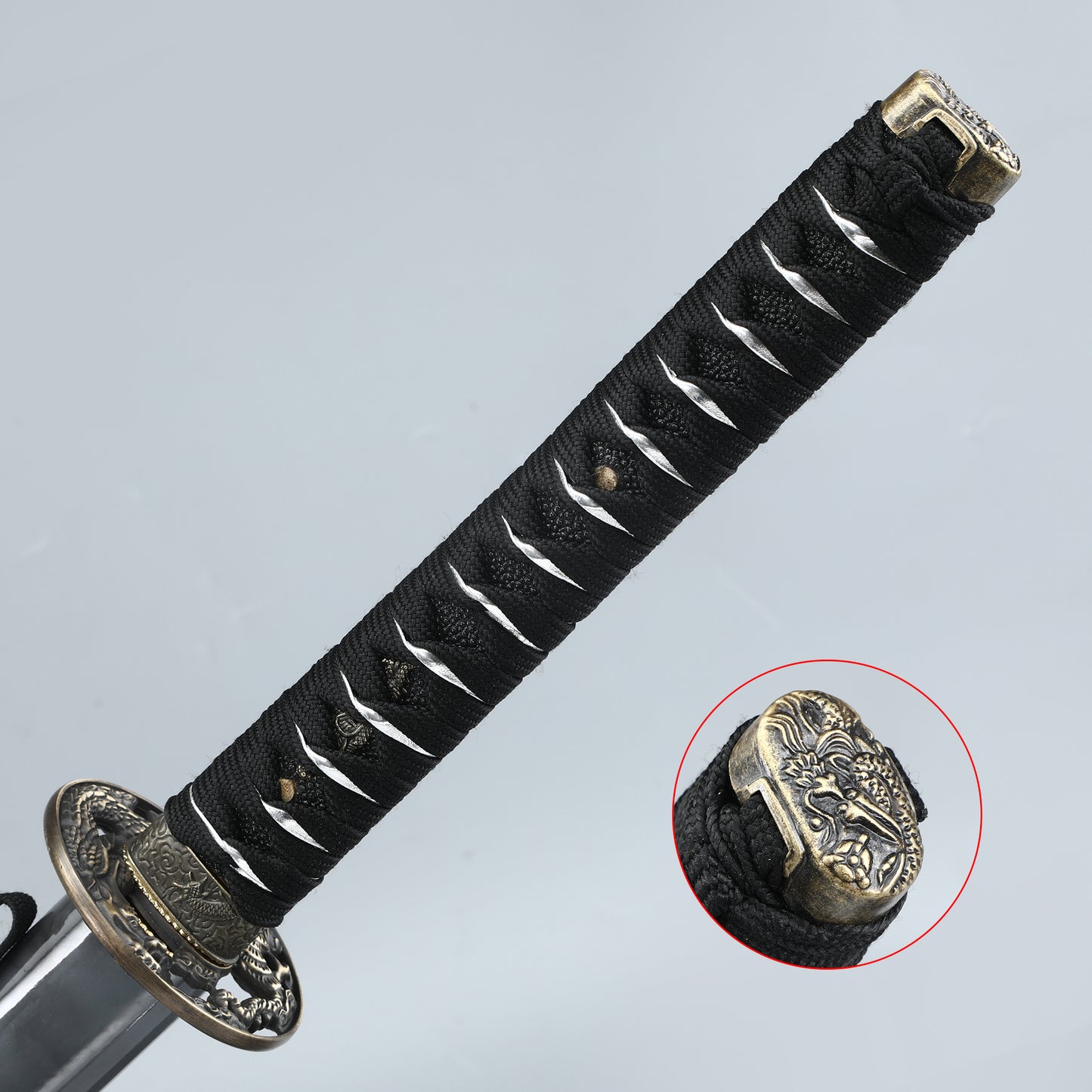 （57）Decorate authentic Japanese samurai swords, handmade 1095 steel blade roasted black grass dragon pattern dragon sword from the Tang Dynasty, collected by Tan Boutique