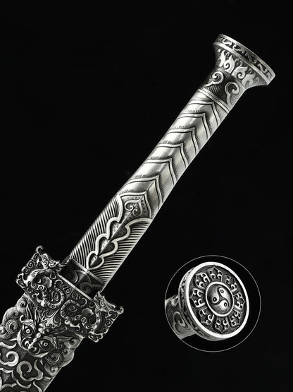 Chinese Sword Film and Television Sword Costume Collection Sword 1090 Steel Sheath Hand drawn Pattern（94）