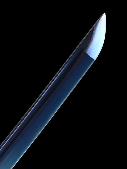 Handmade authentic Japanese Samurai Sword 1060 steel baked black with blue-black sheath(62)