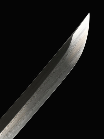 Advanced Japanese Samurai Handmade Katana Black Three Hand Forged Solid Wood Sheath Full Tang