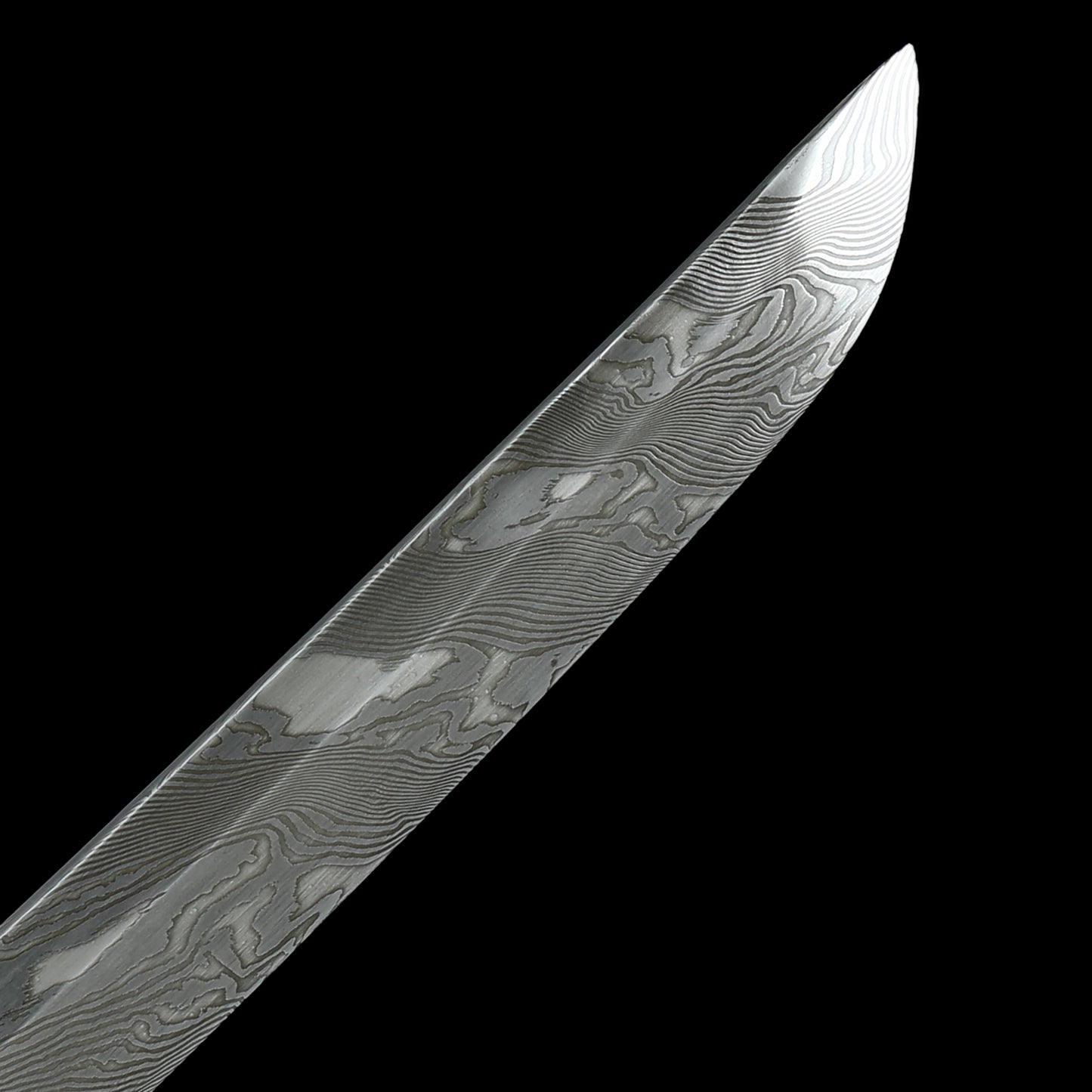 Hand forging Damascus steel with twisted patterns to make green sheaths--S2081