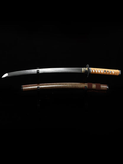 Yellow samurai sword, made of steel from Yama
