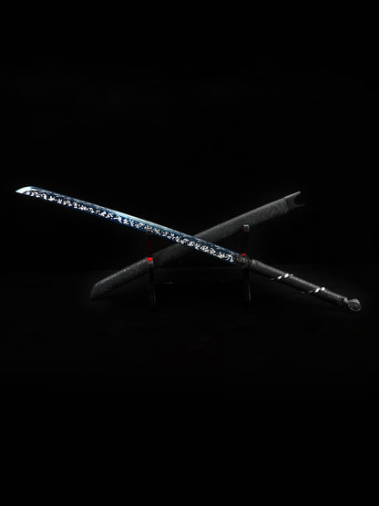 （48） Handmade 1095 steel blade with long knife, baked blue