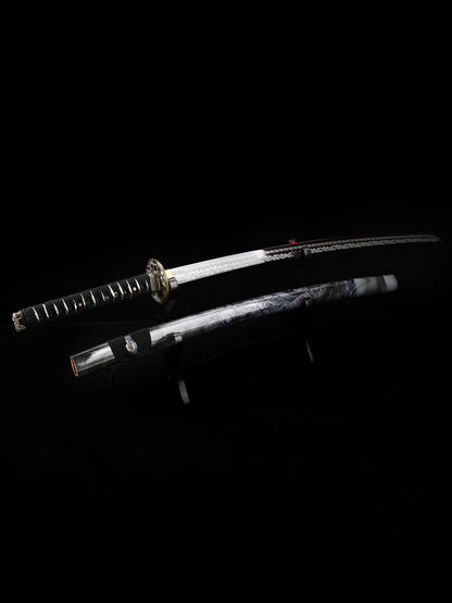 （57）Decorate authentic Japanese samurai swords, handmade 1095 steel blade roasted black grass dragon pattern dragon sword from the Tang Dynasty, collected by Tan Boutique