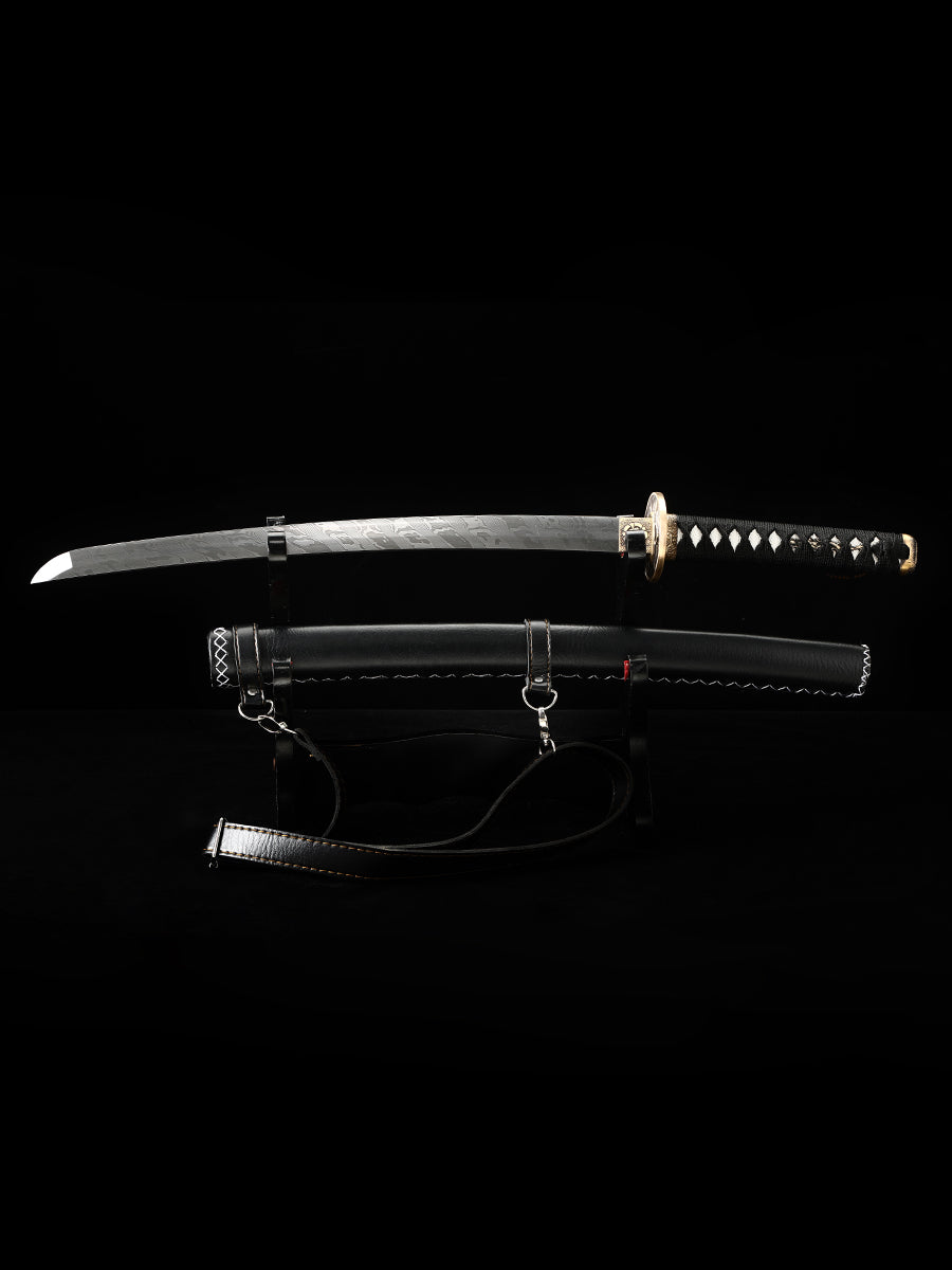 Damascus steel forged sheath can be backed in black