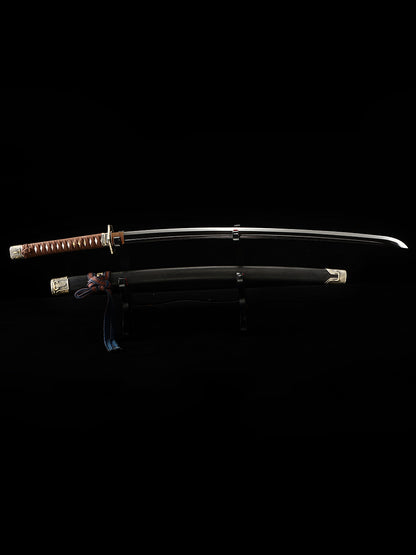 Handmade samurai sword with all copper fittings made of 1095 steel