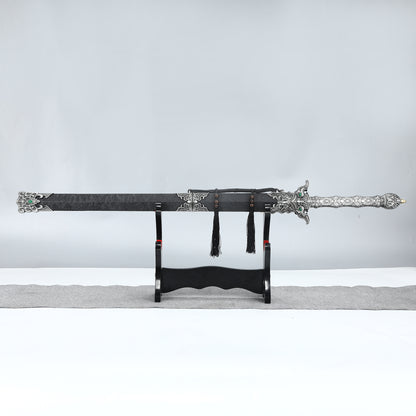 Chinese Double edged Sword Handmade 1095 Steel Red Sheath in Han Dynasty