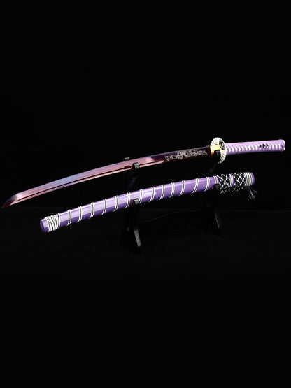 (84)Manganese steel 1095 steel roasted blue hand carved dragon hand forged authentic, 1060 steel baked black Japanese samurai sword