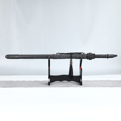 Handmade Chinese Black Dragon Theme Full Tang Han Dynasty Real Chinese Swords