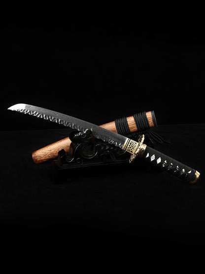 Handmade Damascus steel decorative knife, Japanese samurai sword