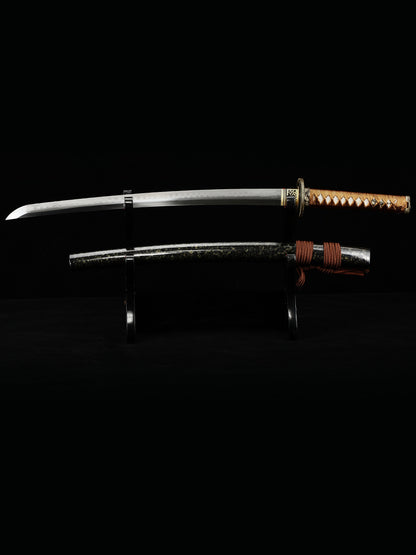 Japanese Real Sword Handmade Katana T10 Steel Samurai    Hand drawn scabbard Knife Full Tang Sharp