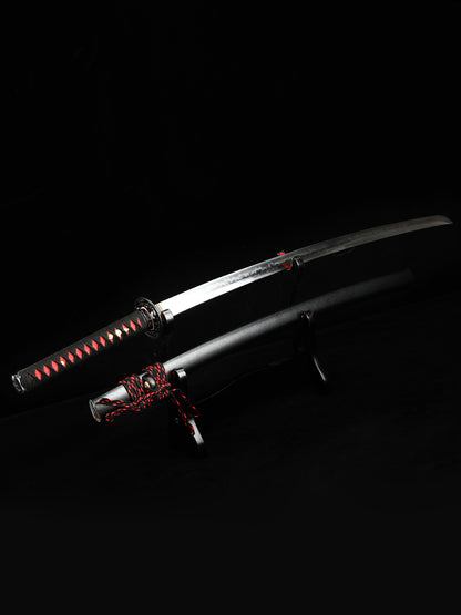 Handmade Japanese Katana Sword T10 Folded Clay Tempered Steel Real Hamon(22)